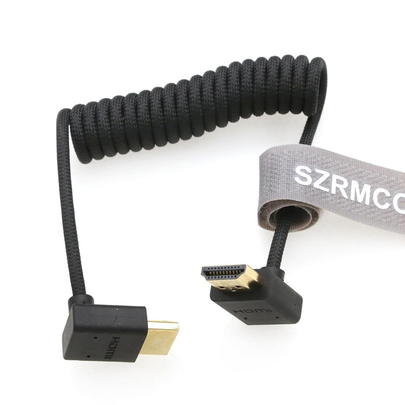 اس زد ار ام سي سي كابل 8K HDMI إلى HDMI بزاوية علوية وسفلية فائق السرعة ملفوف مضفر للكاميرا Z Cam E2 Sony FX6 FX9 Canon EOS C70 C300 Portkeys BM5 Atomos Ninjav V Shogun Monitor - Image 2