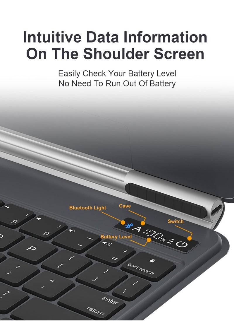 FlashHawk - Arabic English Wireless Magic Keyboard for iPad Pro 11-inch, iPad Air 4/5 10.9-inch Black - Image 1