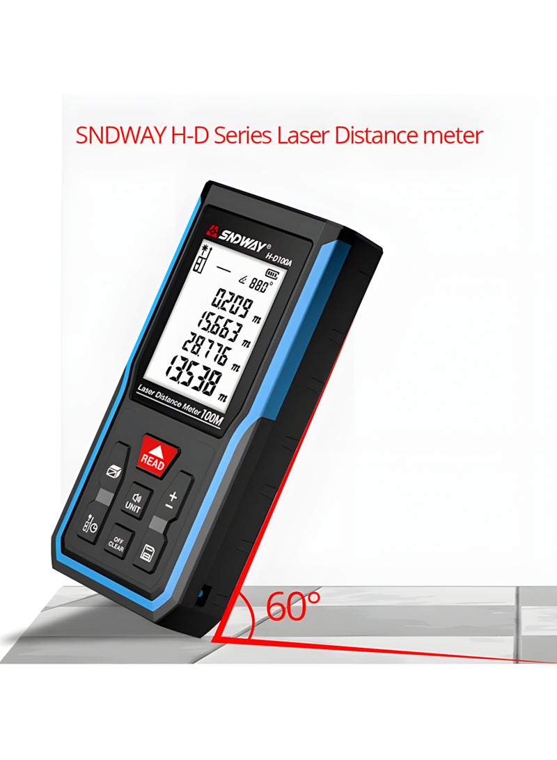 SNDWAY SW-T100 Digital Laser Rangefinder 100M Distance Meter Tape Measure Area Volume - Image 2