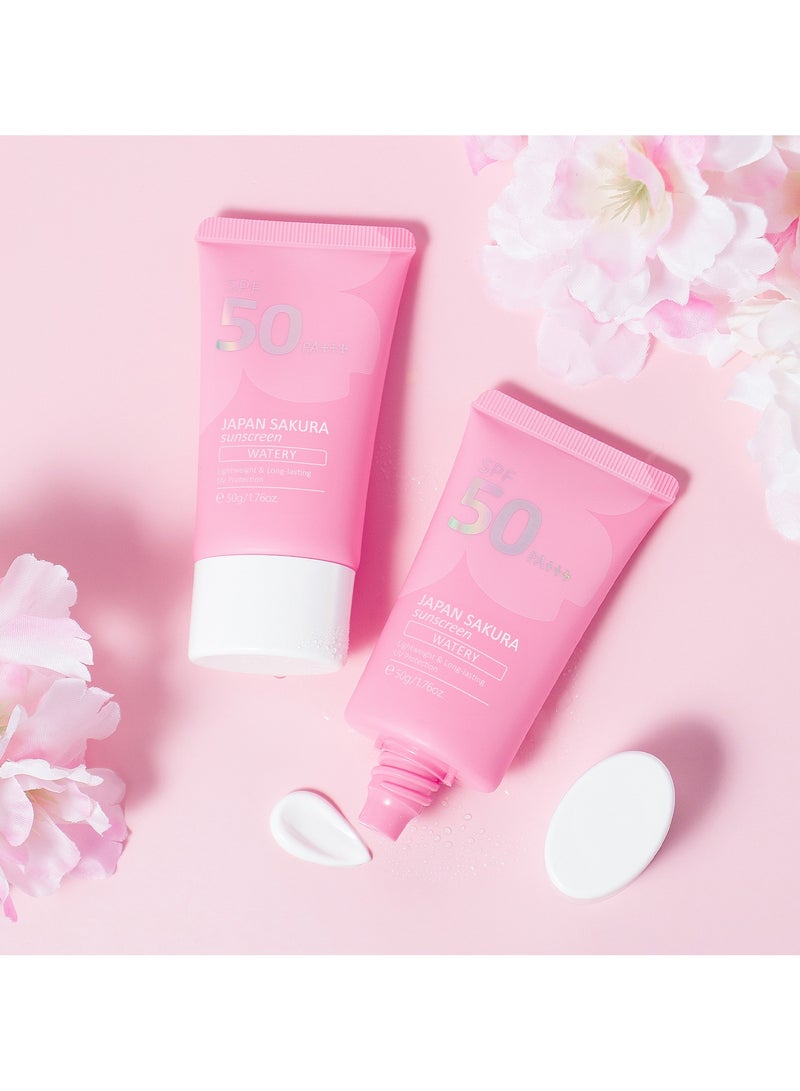 لايكو واقي الشمس المائي ساكورا من لايكو اليابان، عامل حماية من الشمس 50 PA+++، قوام منعش، حماية من الأشعة فوق البنفسجية وطويل الأمد - 50 جم - Image 4