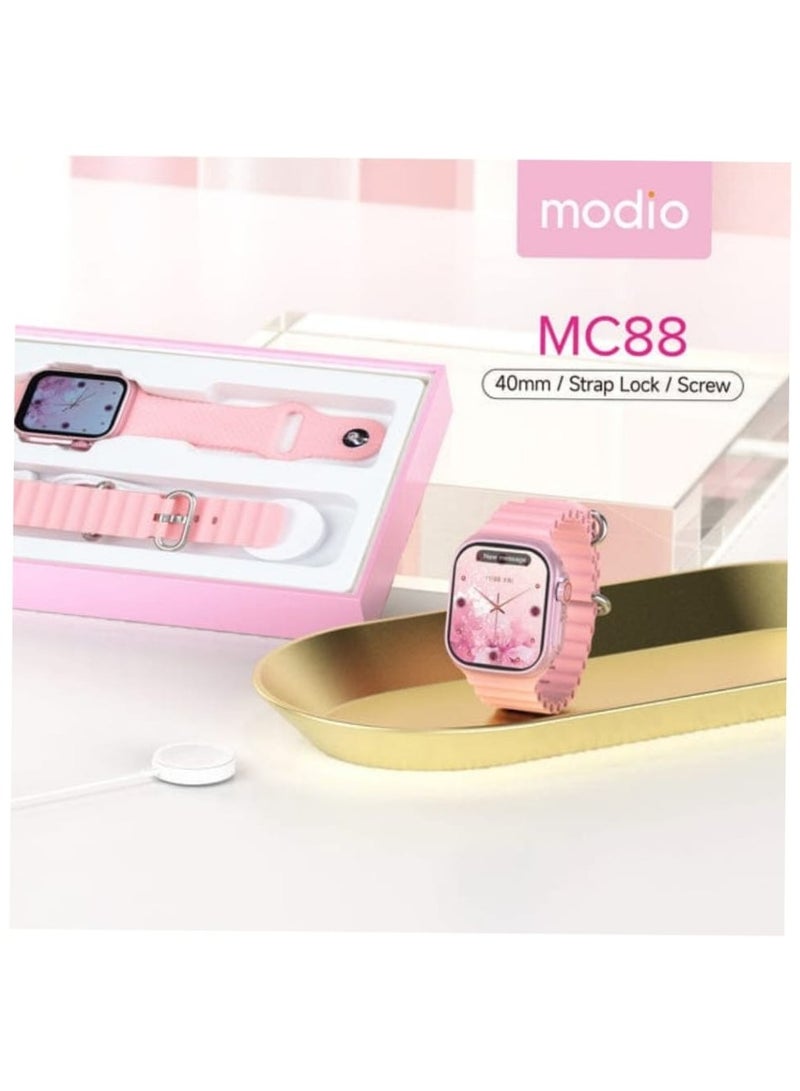 Modio MC88 Ultra Mini 36 MM Wireless Charging_Strap Lock_Screw Model Smartwatches_Pink