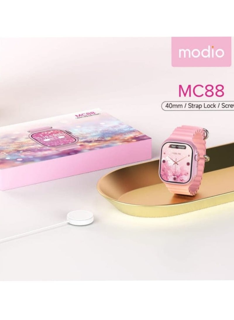 Modio MC88 Ultra Mini 36 MM Wireless Charging_Strap Lock_Screw Model Smartwatches_Pink
