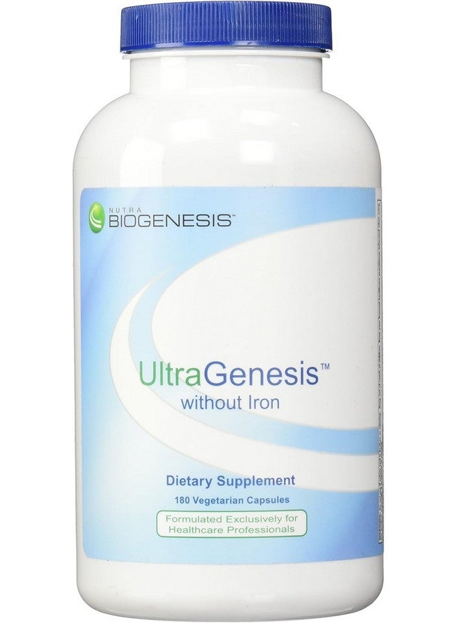 Nutra BioGenesis نوترا بيوجينيسيس ألترا جينيسيس بدون حديد - متعدد الفيتامينات/المعادن، إينوزيتول، كولين وPABA لدعم الطاقة، التغذية والأيض - 180 كبسولة - Image 1