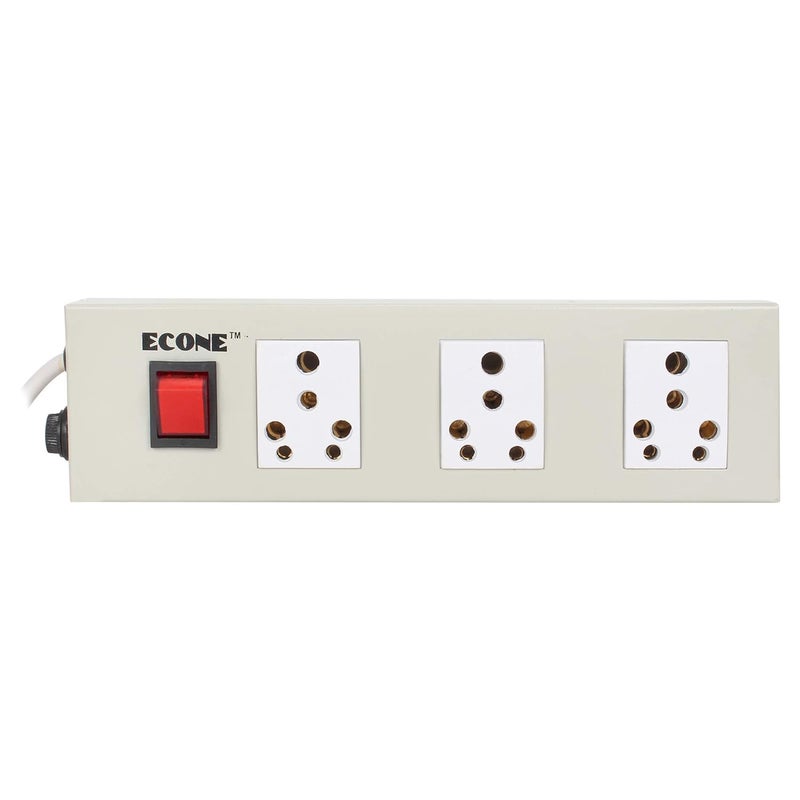 ECONE ECONE 3 Socket 15A 16A 2500W Heavy Duty Power Extension Board Surge Protector for Refrigerator Washing Machine Microwave Small Large Appliances1 Year Warranty 35 Mtr Long Wire  - Image 2
