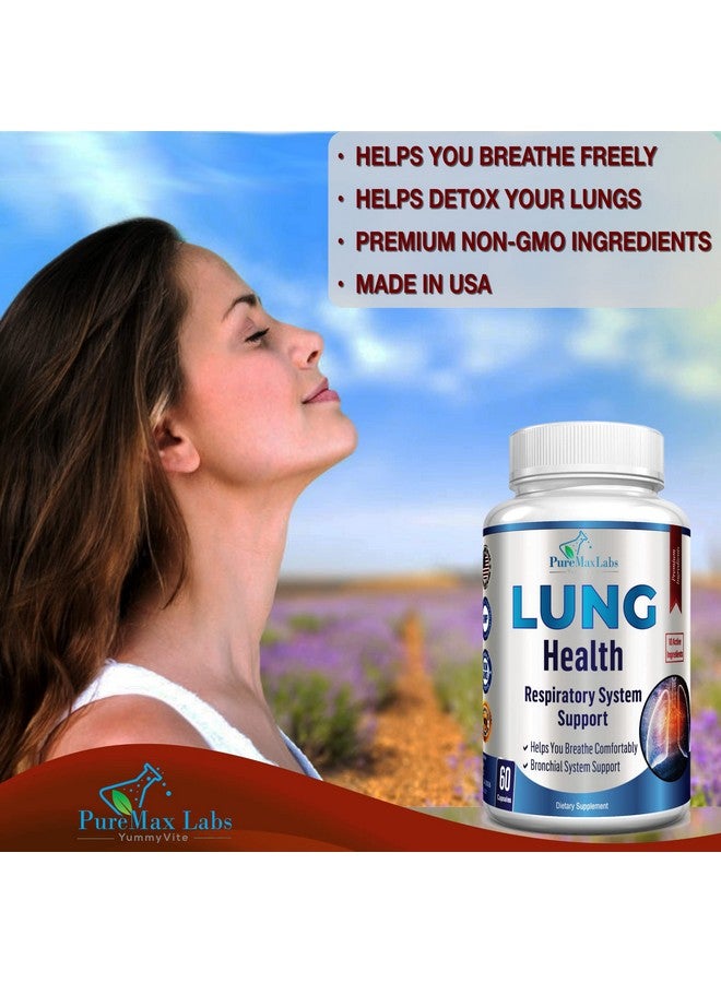 YUMMYVITE Lung Support Supplement, Lung Cleanse & Lung Detox Formula, Lung Health Support for Clear Lungs, Comfortable Breathing, Bronchial Health, 60 Capsules - Image 3