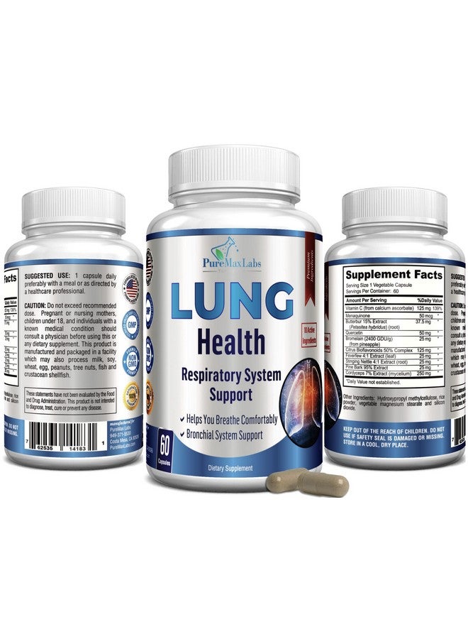 YUMMYVITE Lung Support Supplement, Lung Cleanse & Lung Detox Formula, Lung Health Support for Clear Lungs, Comfortable Breathing, Bronchial Health, 60 Capsules - Image 4