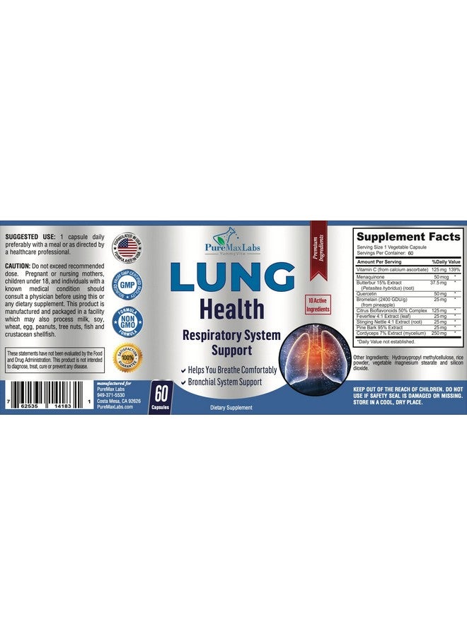 YUMMYVITE Lung Support Supplement, Lung Cleanse & Lung Detox Formula, Lung Health Support for Clear Lungs, Comfortable Breathing, Bronchial Health, 60 Capsules - Image 5