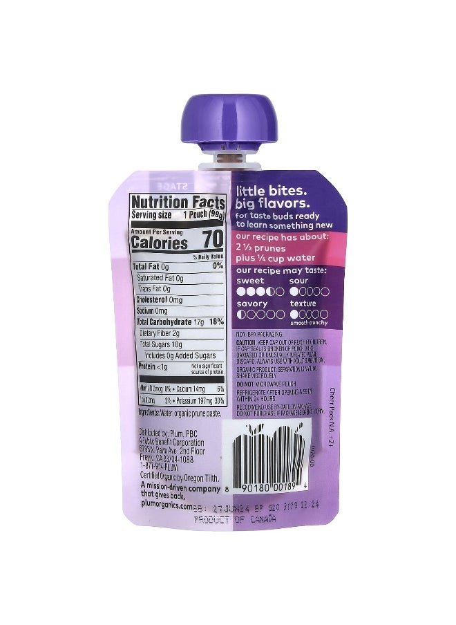 Plum Organics Plum Organics, Organic Baby Food, 4 Months+, Just Prunes, 3.5 oz (99 g)  - Image 2