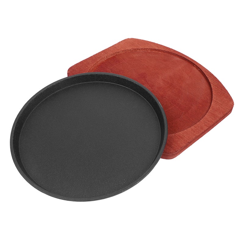 Sizzling Fajita Pan Cast Iron Griddle Set with Steak Plate Iron Pan Plate BBQ Grilling Plate for Home Restaurant Use - Image 1