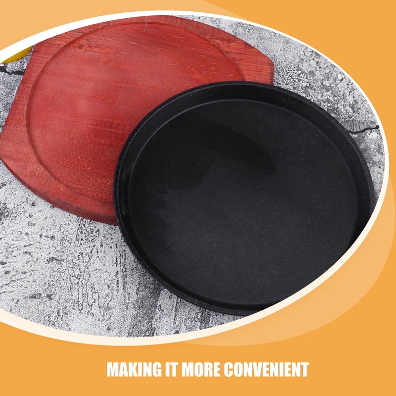 Sizzling Fajita Pan Cast Iron Griddle Set with Steak Plate Iron Pan Plate BBQ Grilling Plate for Home Restaurant Use - Image 4