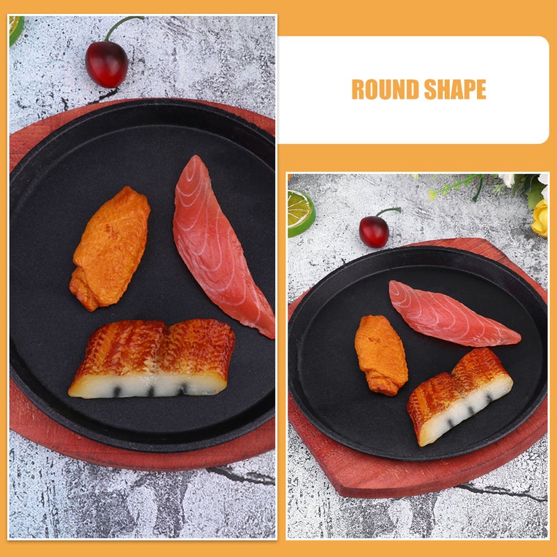 Sizzling Fajita Pan Cast Iron Griddle Set with Steak Plate Iron Pan Plate BBQ Grilling Plate for Home Restaurant Use - Image 5