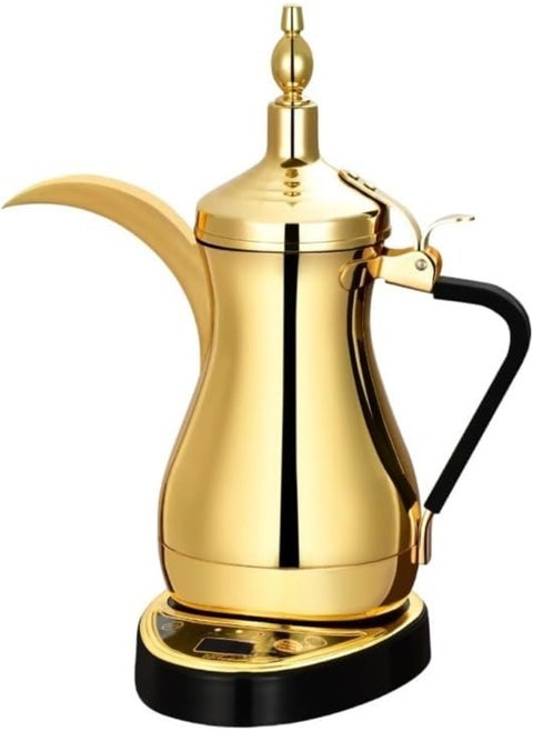 Gulf Dalla Arabic Tea Coffee Maker 1000 Ml Golden,Automatically shuts off, Alarm set,Easy to Use