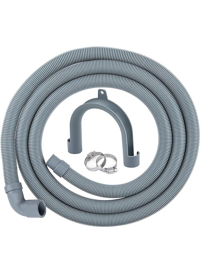 Drain Hose Washing Machine Drain Hoses Extension 2.5M Universal Replacement Drain Hose Extension Kit For Washing Machine Washer Dryer Dishwasher With Clips And U Shape Bracket  - Image 1