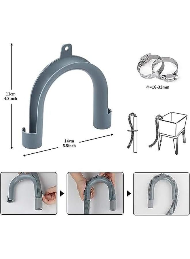 Drain Hose Washing Machine Drain Hoses Extension 2.5M Universal Replacement Drain Hose Extension Kit For Washing Machine Washer Dryer Dishwasher With Clips And U Shape Bracket  - Image 2
