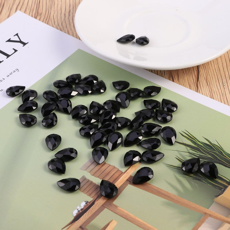 100 Pcs Bottom Drop Drill Glass Crystal Drill DIY Teardrop Crystal Resin Rhinestone Pointback Glass Faceted Jewelry Making Craft - Image 4