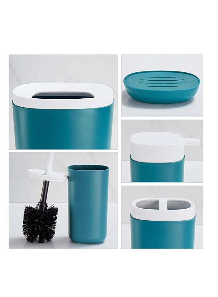 SANITARY Ware's Window 6-Piece Bathroom Accessories Set-Blue/white - Image 2