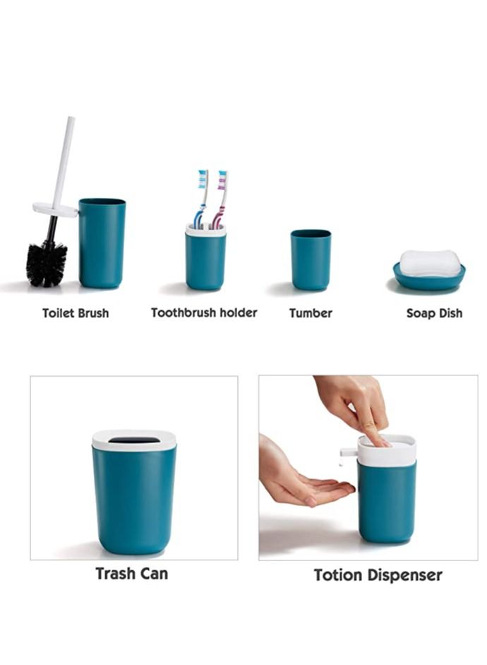 SANITARY Ware's Window 6-Piece Bathroom Accessories Set-Blue/white - Image 4