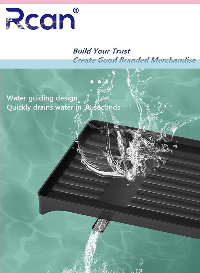 Rcan Dish Drying Rack 2 Tier Dish Rack Kitchen Multi-functional Stainless steel Removable Cutlery Drain Rack with Cutlery Holder Cup Cutting Board Rack Chopsticks Spoon Box for Cabinets and Countertops  - Image 5