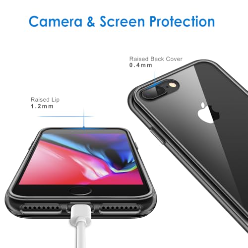 JETech Case for iPhone 8 Plus and iPhone 7 Plus 5.5-Inch, Non-Yellowing Shockproof Phone Bumper Cover, Anti-Scratch Clear Back (Black) - Image 5
