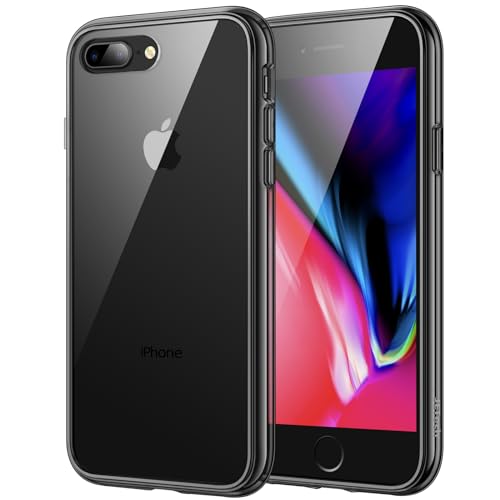 JETech Case for iPhone 8 Plus and iPhone 7 Plus 5.5-Inch, Non-Yellowing Shockproof Phone Bumper Cover, Anti-Scratch Clear Back (Black) - Image 1
