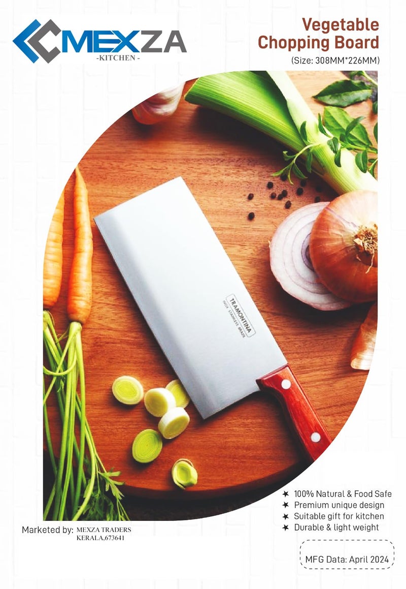 MEXZA™ Single Piece Wooden Cutting Chopping Board for Kitchen |Reversible Cutting Board | No Dyes or Polish or Varnish - Natural Finish | Non Slip Chopping Board Wooden, (One Size .) - Image 5