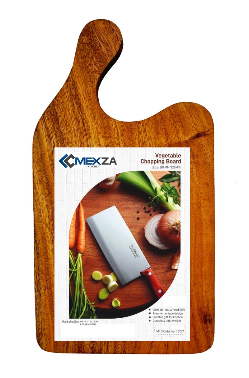 MEXZA™ Single Piece Wooden Cutting Chopping Board for Kitchen |Reversible Cutting Board | No Dyes or Polish or Varnish - Natural Finish | Non Slip Chopping Board Wooden, (One Size .) - Image 1