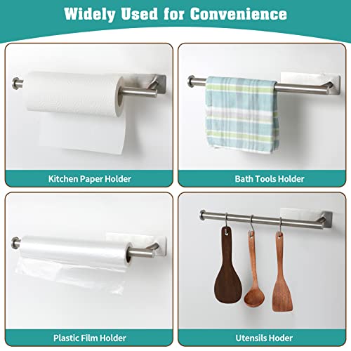 theaoo Under Cabinet Paper Towel Holder for Kitchen, Adhesive Paper Towel Roll Rack for Bathroom Towel, SUS304 Stainless Steel Wall Mount, Both Available for Adhesive and Screws - Image 5