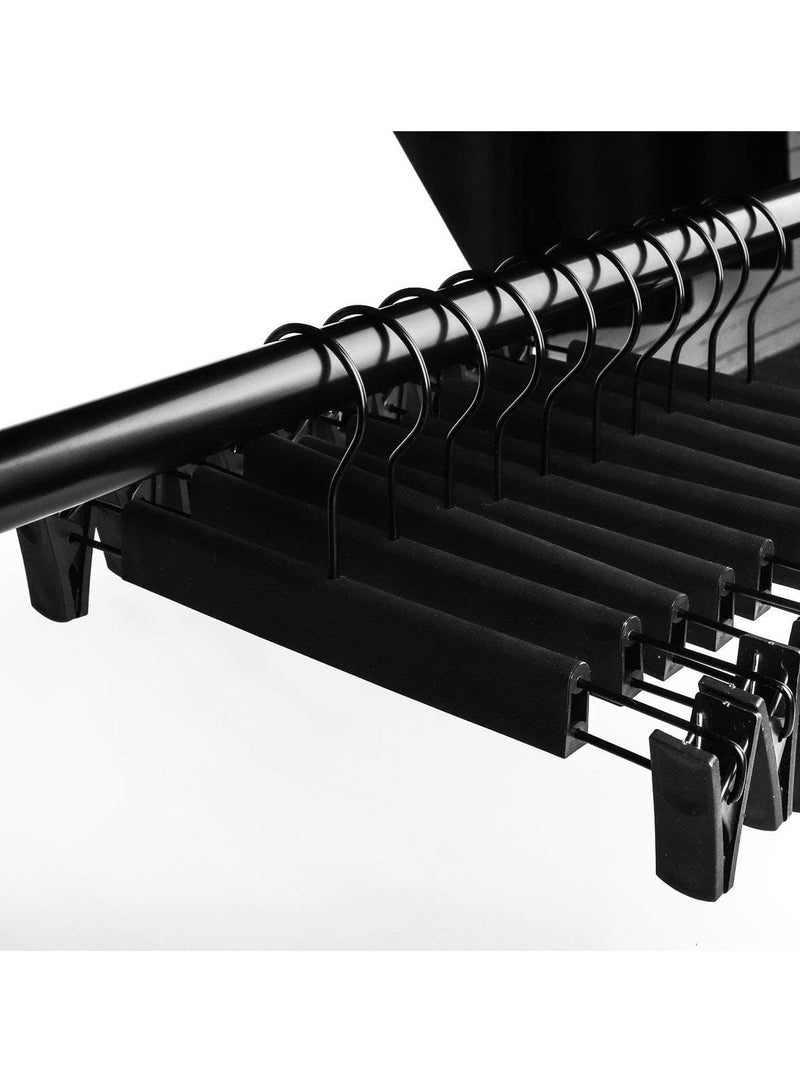 LEDIN Pants Hanger with Adjustable Anti-Rust Clips for Pants, Skirts, Clothes Hanger, Hangers Clothes Black (20 Pack)  - Image 2