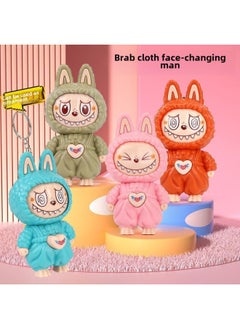 Generic Labubu Face-changing Doll Toy Keychain Pendant Face-changing Toy Creative Face-changing Children's Toy Doll-Color: Lala Cloth Cartoon Doll Keychain  - Image 3