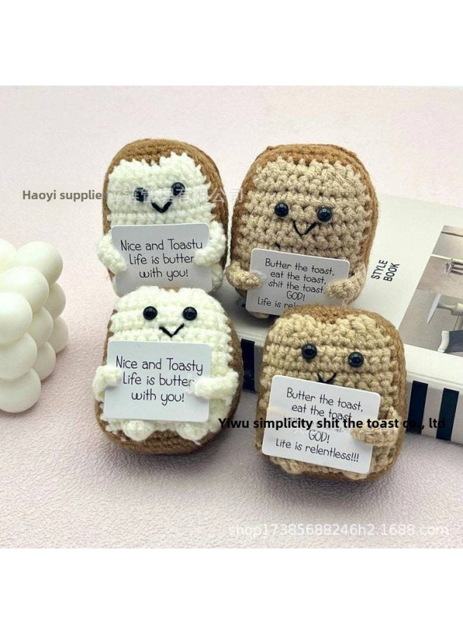 Generic - Elk Wool Hand-crocheted Positive Energy Potato Penguin Doll Funny Cucumber Panda Tomato Pendulum-color:No Peeling Corn - Image 1