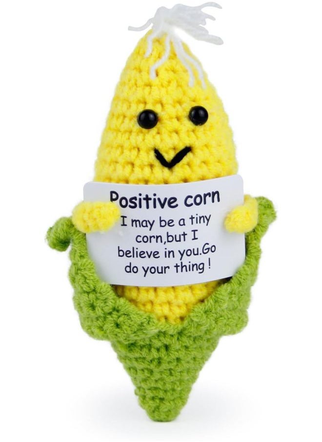 Generic - Elk Wool Hand-crocheted Positive Energy Potato Penguin Doll Funny Cucumber Panda Tomato Pendulum-color:No Peeling Corn - Image 1