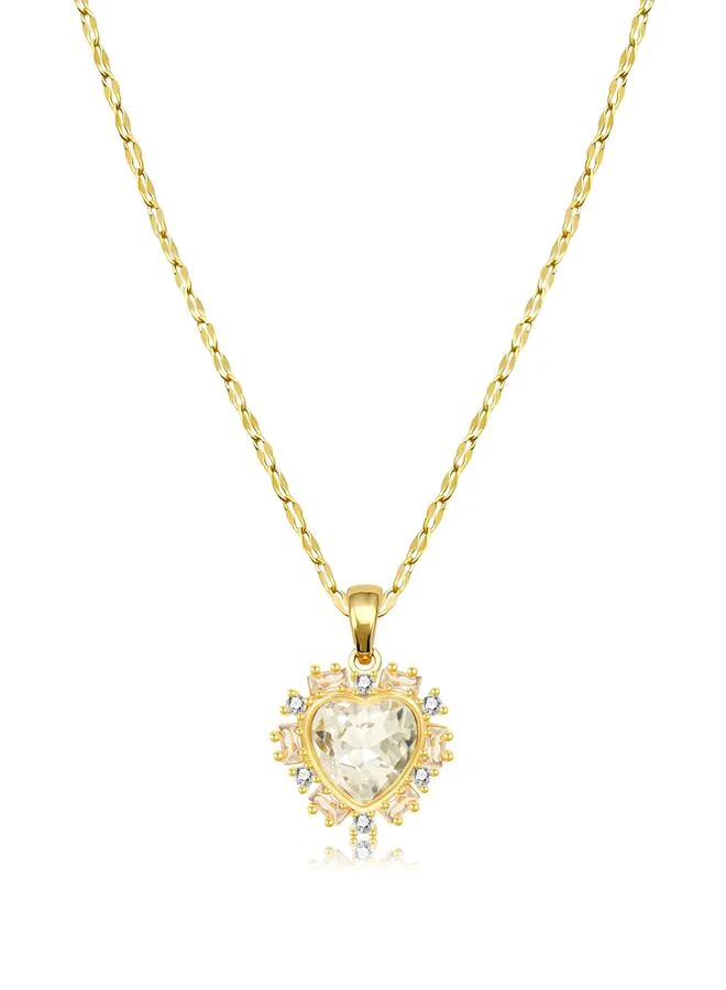 Take Two  Take Two Heart Shape Embellished Drop Necklace for Women | Best Price UAE