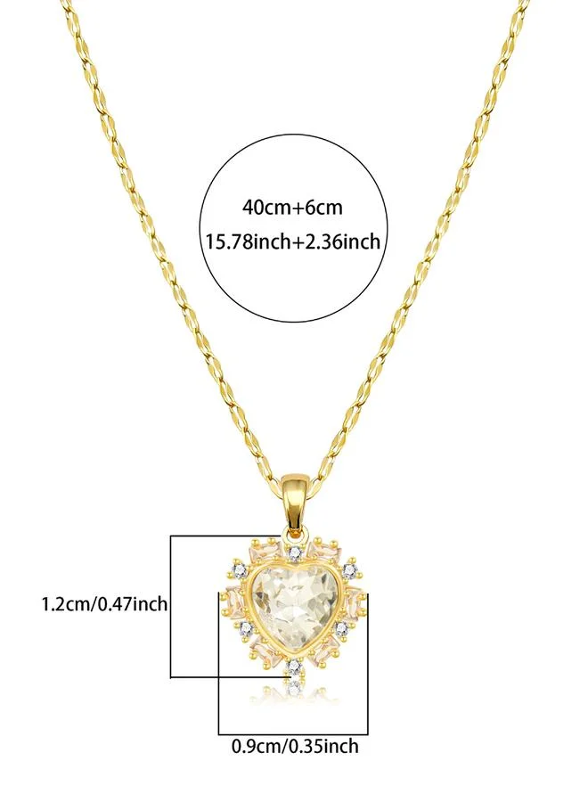 Take Two  Take Two Heart Shape Embellished Drop Necklace for Women | Best Price UAE