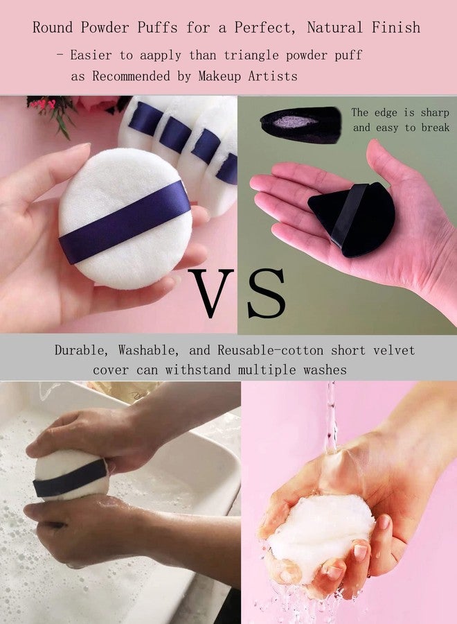Yababa Powder Puff - 3.15 Inch Ultra Soft Washable Velour Makeup Powder Puffs for Face Powder, Setting powder, Body powder, Loose Powder, Other powders - Image 5