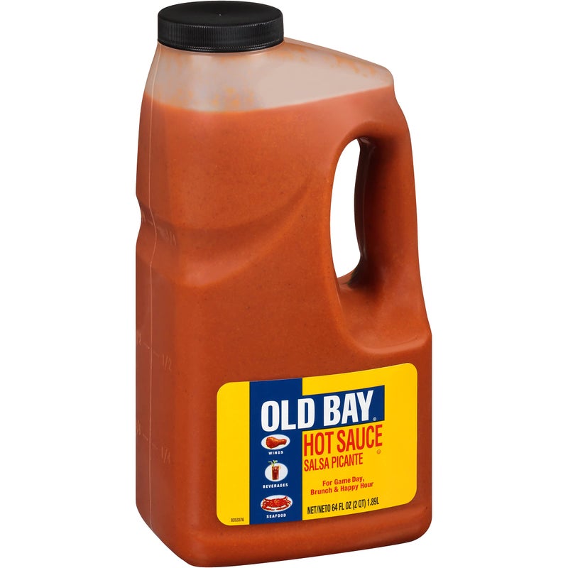 OLD BAY Hot Sauce 64 fl oz One 64 Fluid Ounce Bulk Container of Hot Sauce for Seafood Dishes Wings Burgers Mac n Cheese and Bloody Marys