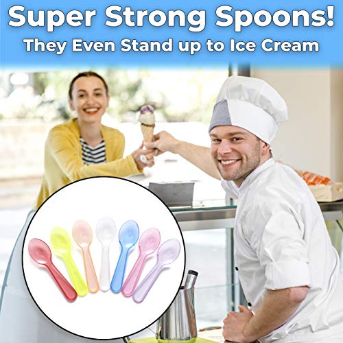 Avant Grub Extra Sturdy BPA Free 100ct Plastic Tasting Spoons Disposable Mini Tasters for Small Sampling or Individual Portions of Ice Cream Sauces and Appetizers Great for Food Trucks Parties and Events - Image 5