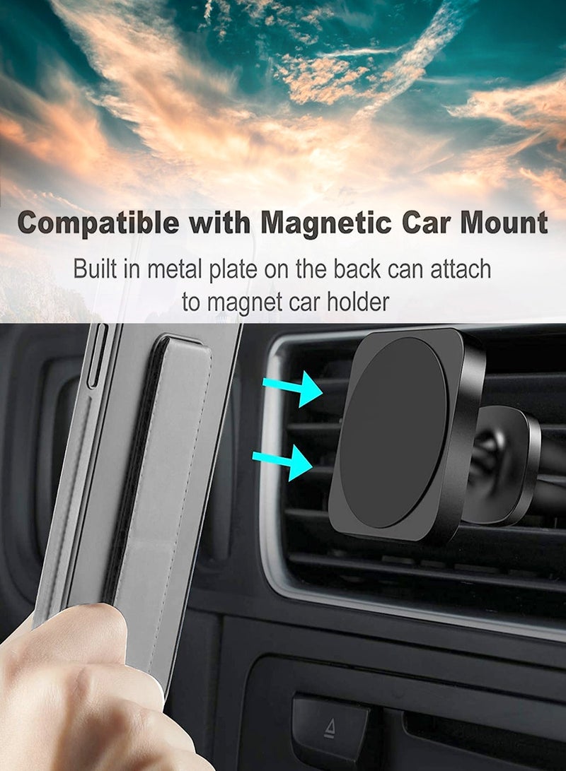 Wtech Xiaomi Redmi Note 14 Pro+ / Redmi Note 14 Pro Plus 5G 2024 Hand Grip Foldable Magnetic Kickstand Wrist Strap Finger Grip with Built-in Iron Case Cover - Grey - Image 3