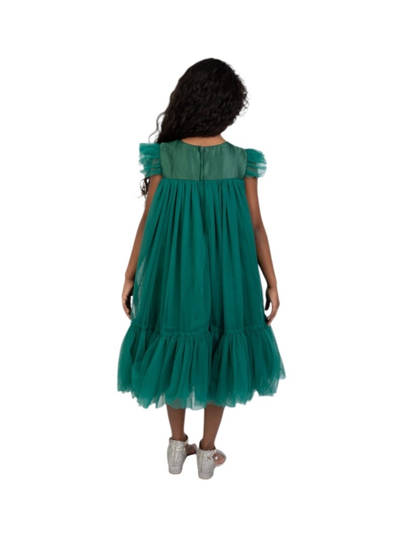 D'Daniela Sequins Sparkle Party Dress - Dark Green - Image 3