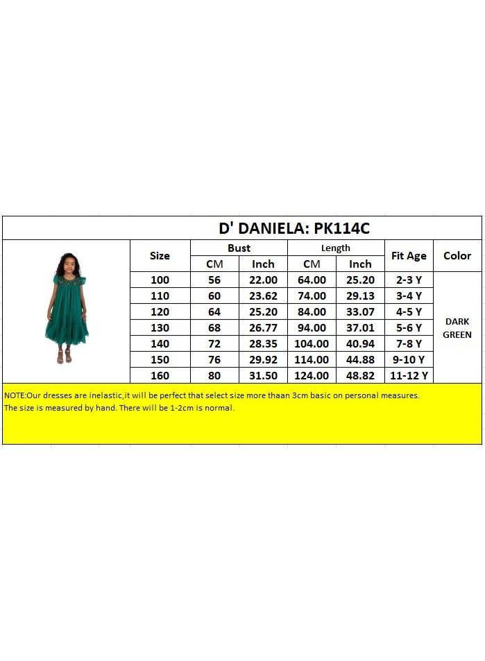 D'Daniela Sequins Sparkle Party Dress - Dark Green - Image 4