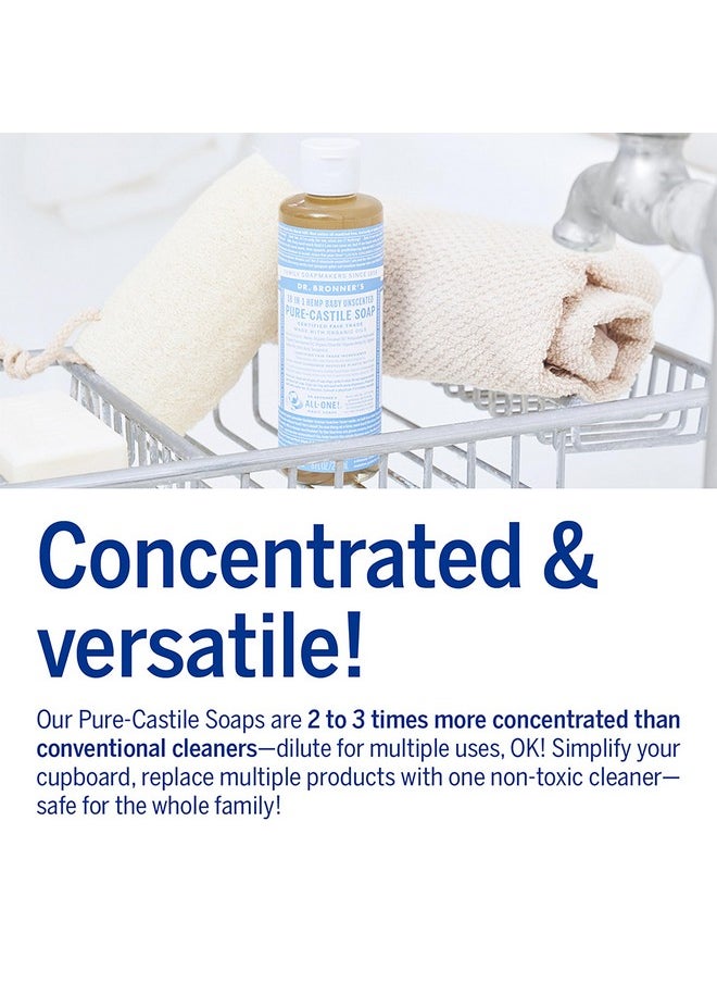Dr. Bronner's Dr. Bronner's - Pure-Castile Liquid Soap (Baby Unscented, 8 Ounce) - Made with Organic Oils, 18-in-1 Uses: Face, Hair, Laundry, Dishes, For Sensitive Skin, Babies, No Added Fragrance, Vegan, Non-GMO  - Image 4