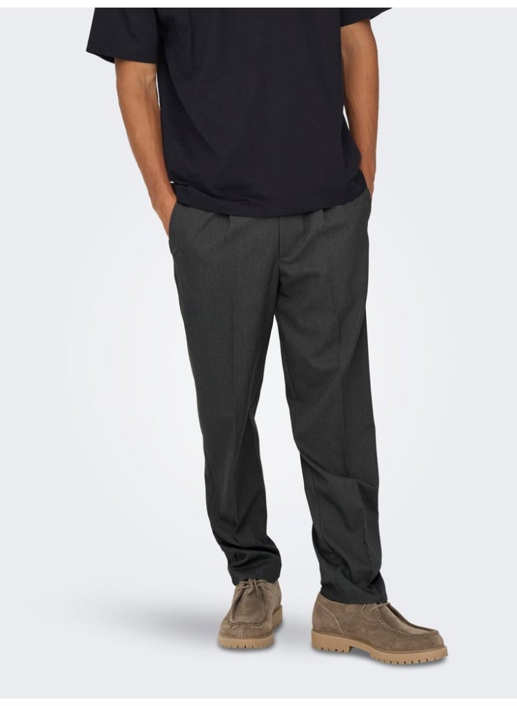 Only & Sons Men's Polyester-Viscose Stretch Trousers - Image 1