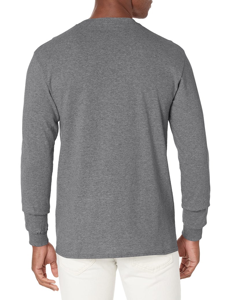 Soffe mens Long-sleeve Cotton T-shirt athletic t shirts, Charcoal Heather, Medium US - Image 2