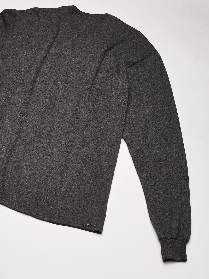 Soffe mens Long-sleeve Cotton T-shirt athletic t shirts, Charcoal Heather, Medium US - Image 4