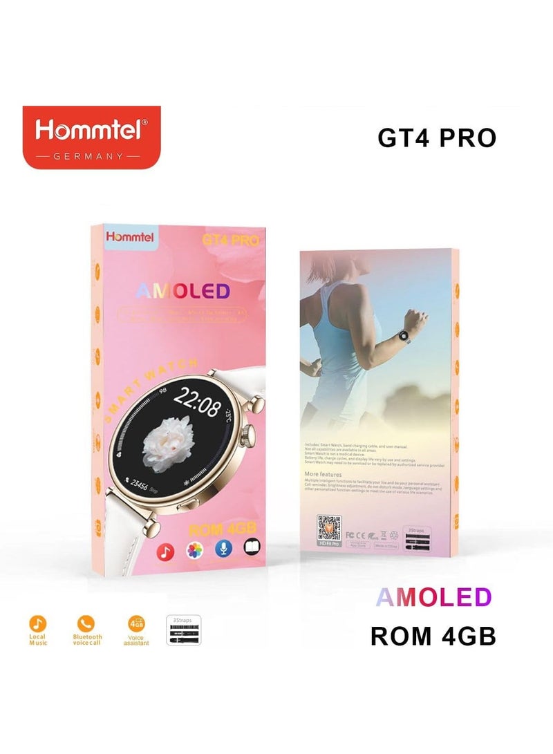 Hommtel GT4 Pro Amoled Smartwatch, 1.32" Display, Activity Tracking, White - Image 3