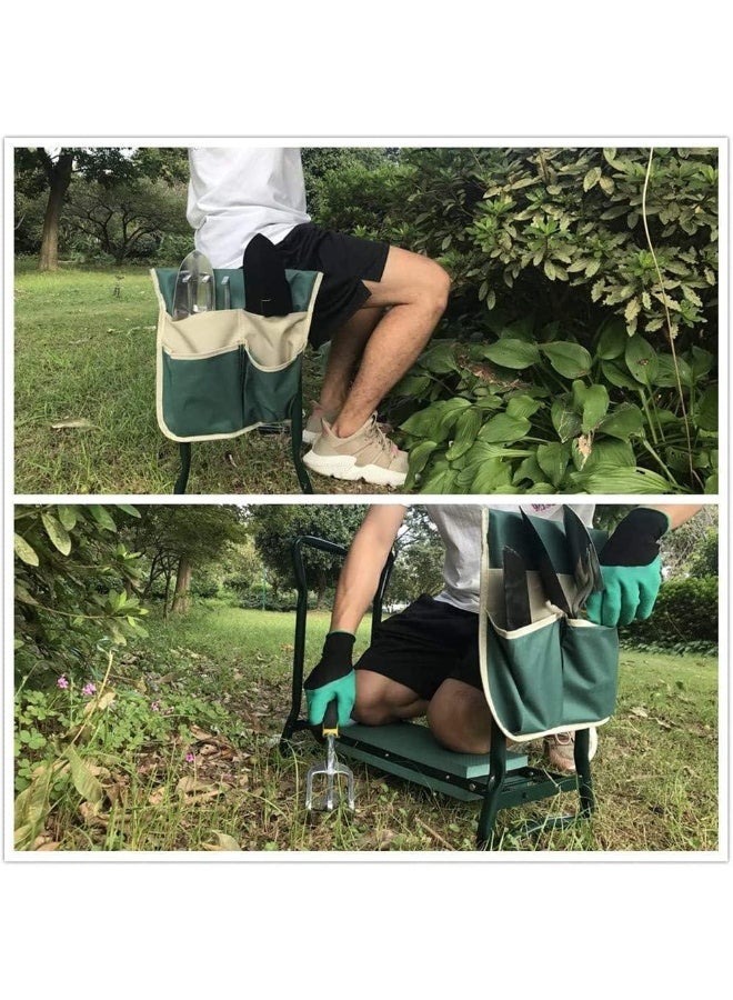 كيل › مقعد وحديقة قابل للطي 2 في 1 مع وسادة ركبة عريضة وحقيبة أدوات – مقعد حديقة متين للجلوس أو الركوع، يوفر دعمًا مريحًا للركبتين، يحمي الركبتين من الإجهاد، هدية مثالية لكبار السن ومحبي الزراعة، ويحافظ على الملابس من الأوساخ وبقع العشب. - Image 2