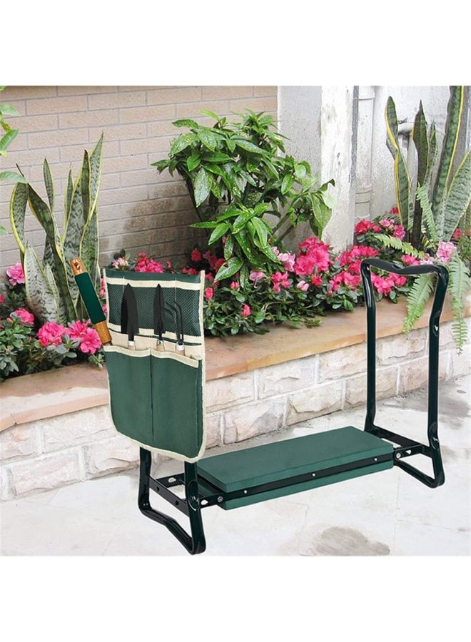 كيل › مقعد وحديقة قابل للطي 2 في 1 مع وسادة ركبة عريضة وحقيبة أدوات – مقعد حديقة متين للجلوس أو الركوع، يوفر دعمًا مريحًا للركبتين، يحمي الركبتين من الإجهاد، هدية مثالية لكبار السن ومحبي الزراعة، ويحافظ على الملابس من الأوساخ وبقع العشب. - Image 5