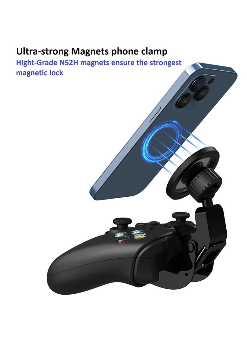 SYOSI Xbox Controller Phone Mount, Gaming Phone Holder, Xbox Controller Phone Mount Adjustable Magnetic Phone Holder Clamp Compatible with Xbox One & Xbox Series X|S Controllers  - Image 3
