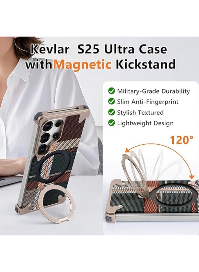 OATSBASF Case for Samsung Galaxy S25 Ultra, Slim Protective Shockproof with Aramid Fiber Magsafe Compatible Case, Sleek Minimalist Metal Aluminum Shells with Built-in Kickstand Phone Case | WIDGETS MATRIX - Image 5