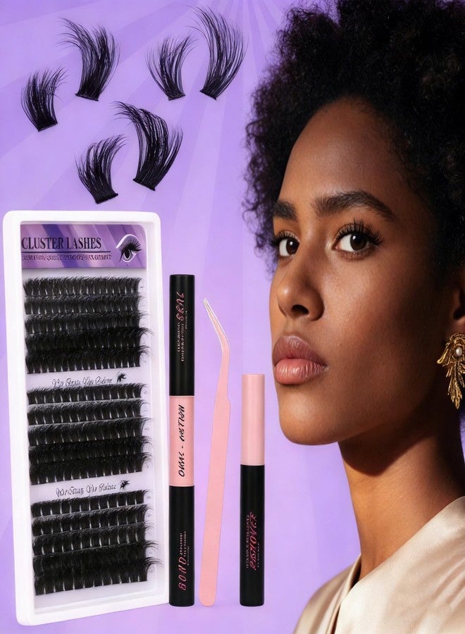Himirell Lash Clusters 3 Densities (100D/150D/200D) Mixed Length 10-18mm DIY Eyelash Extensions Kit 210 Clusters Handmade Soft Lashes with Glue Sealant Remover & Tweezers Sensitive Eye Friendly for Daily - Image 2