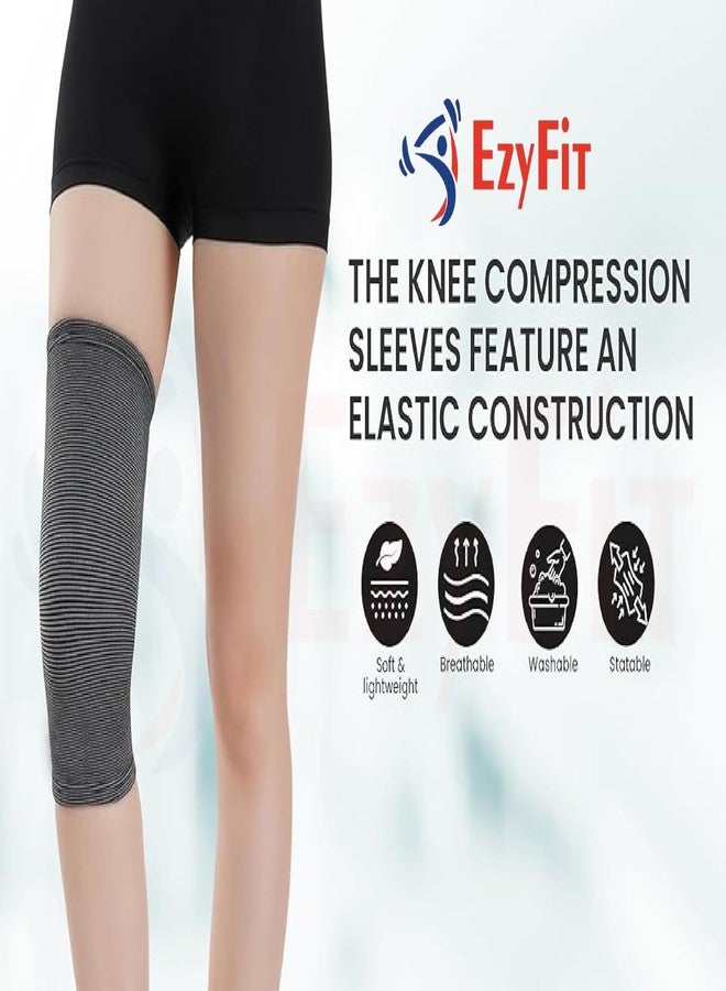 Ezyfit Knee Support, Knee Cap Compression Support Brace for Joint Pain Relief, Provides Perfect Knee Support for Gym, Cycling, Cricket, Running Sports Sleeves - Men and Women (Pack of 1 Pair, Small) - Image 4